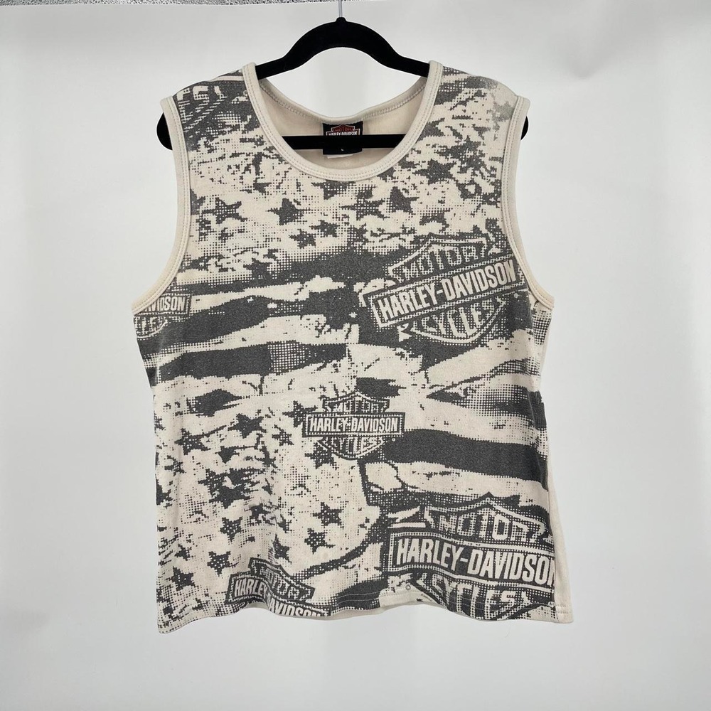Vintage 90s Harley Davidson Top Women's L Holoubek Made in USA Grunge Euro Rare